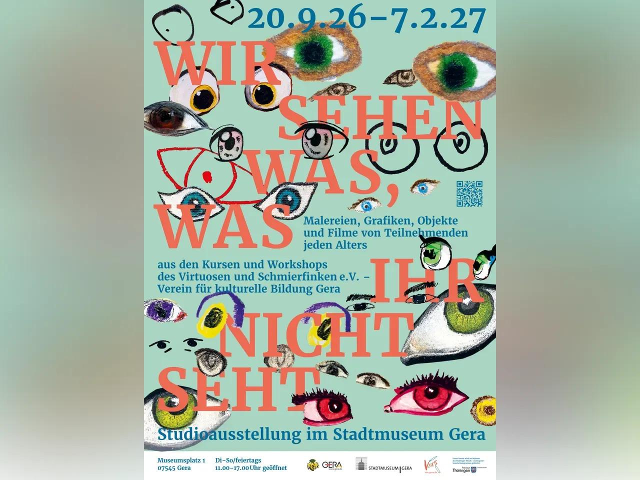 Plakat der Studioausstellung "Wir sehen was, was ihr nicht seht"